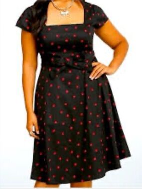 Retro Chic Torrid Ladybug A~Line Dress Pin Up Retro Core Women 20(2X) Swing EUC!